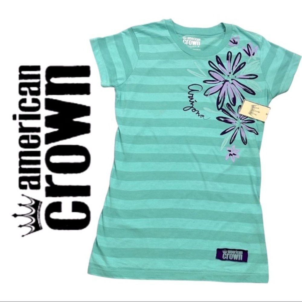 American Crown Arizona Striped & Floral T-Shirt Juniors XL